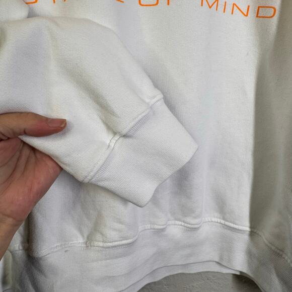 MOTHER Sweatshirt Large Biggie Message Crew Neck Oversized Bright White Pullover - Picture 8 of 13